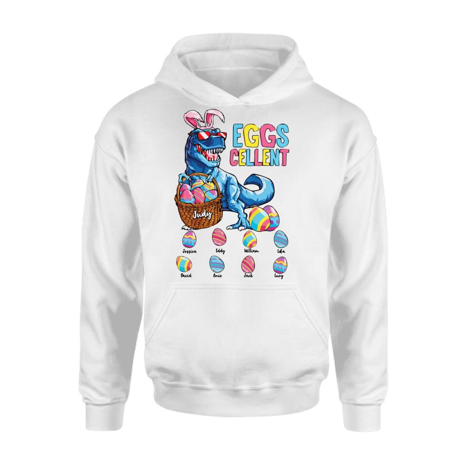 Personalized Dinosaur Eggs Cellent T-shirt/Long Sleeve/Sweatshirt/Hoodie - Gift Idea For Easter Day - Up to 8 Eggs - Dinosaur Eggs Cellent Easter