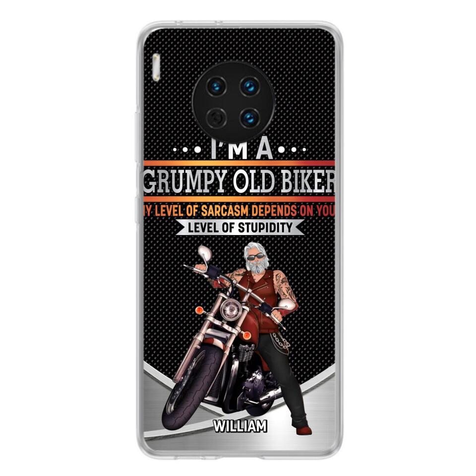 Custom Personalized Old Biker Phone Case - Father's Day Gift Idea for Biker - I'm A Grumpy Old Biker - Case for Xiaomi/Huawei/Oppo