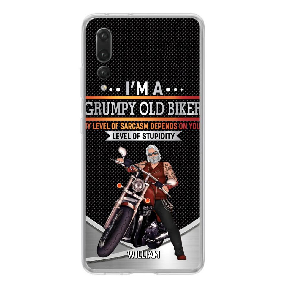 Custom Personalized Old Biker Phone Case - Father's Day Gift Idea for Biker - I'm A Grumpy Old Biker - Case for Xiaomi/Huawei/Oppo
