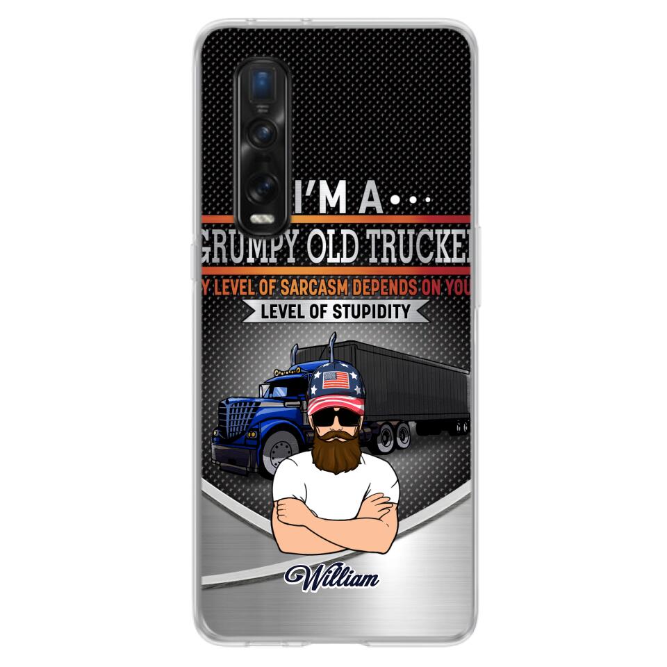 Custom Personalized Old Trucker Phone Case - Father's Day Gift Idea for Trucker - I'm A Grumpy Old Trucker - Case for Xiaomi/Huawei/Oppo