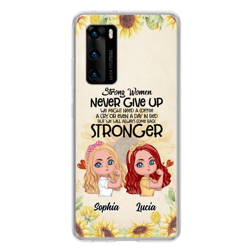 Personalized Strong Women Phone Case - Up to 5 Women - Gift Idea For Friends/Besties/Sisters - Never Give Up - Case for Xiaomi/Huawei/Oppo