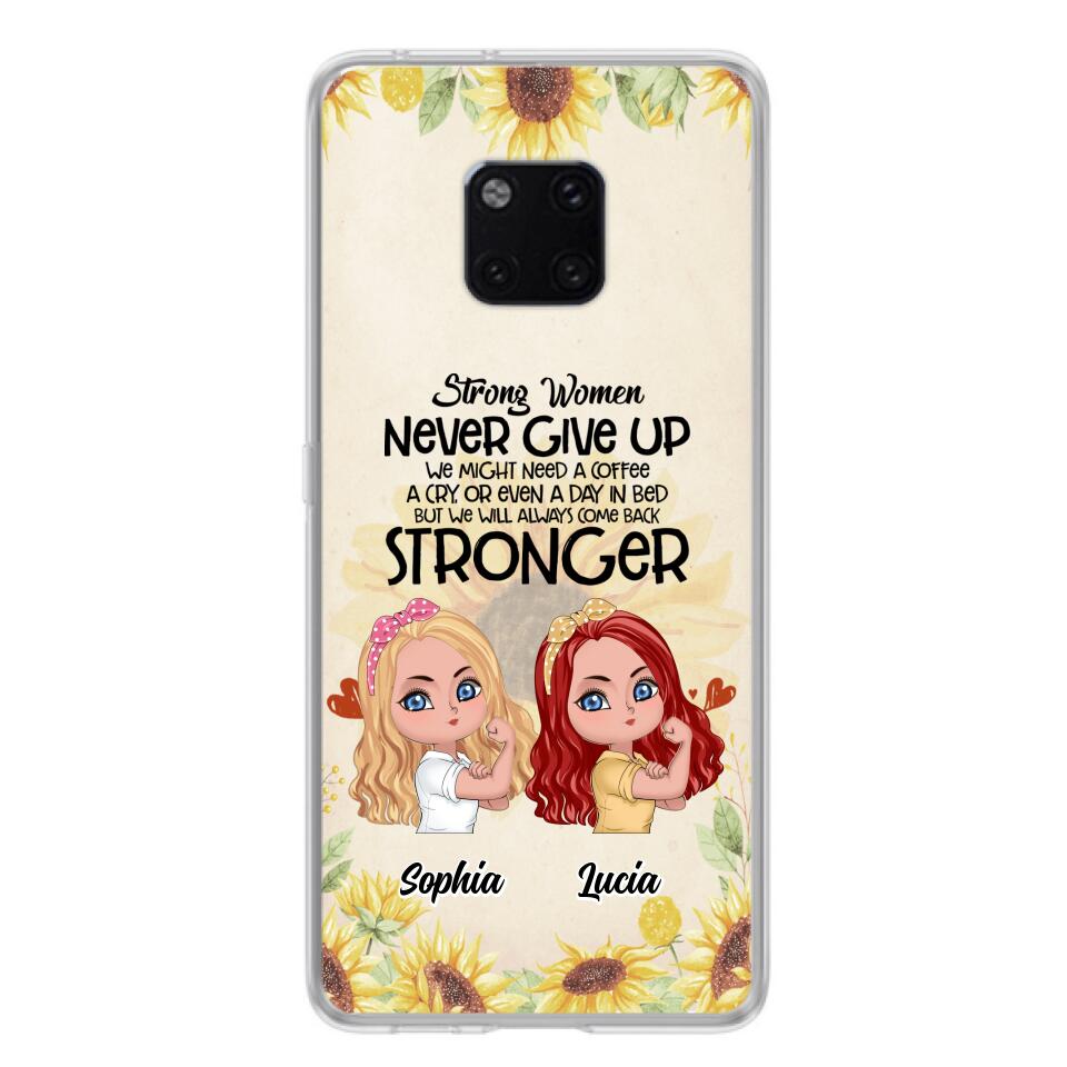 Personalized Strong Women Phone Case - Up to 5 Women - Gift Idea For Friends/Besties/Sisters - Never Give Up - Case for Xiaomi/Huawei/Oppo