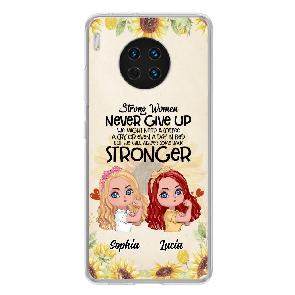 Personalized Strong Women Phone Case - Up to 5 Women - Gift Idea For Friends/Besties/Sisters - Never Give Up - Case for Xiaomi/Huawei/Oppo