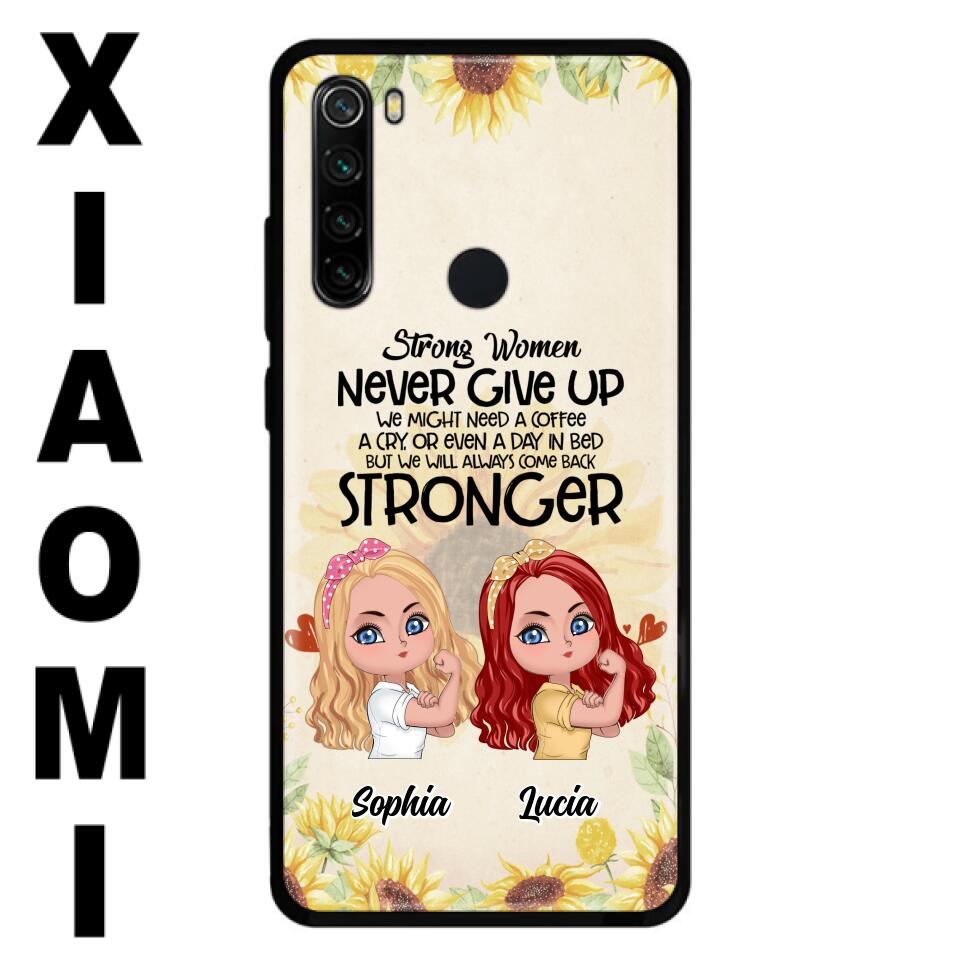 Personalized Strong Women Phone Case - Up to 5 Women - Gift Idea For Friends/Besties/Sisters - Never Give Up - Case for Xiaomi/Huawei/Oppo