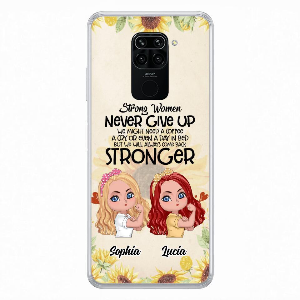 Personalized Strong Women Phone Case - Up to 5 Women - Gift Idea For Friends/Besties/Sisters - Never Give Up - Case for Xiaomi/Huawei/Oppo