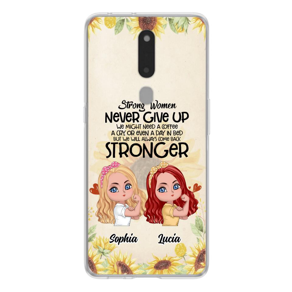 Personalized Strong Women Phone Case - Up to 5 Women - Gift Idea For Friends/Besties/Sisters - Never Give Up - Case for Xiaomi/Huawei/Oppo