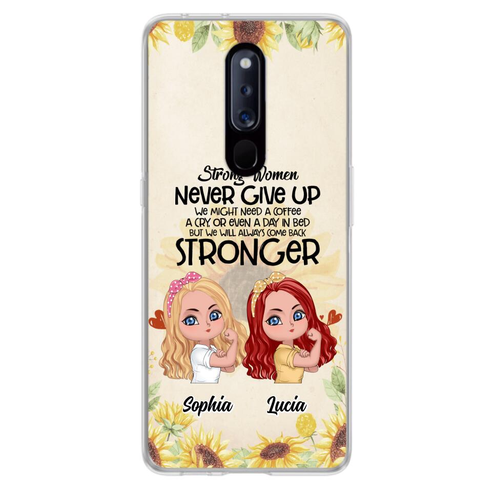Personalized Strong Women Phone Case - Up to 5 Women - Gift Idea For Friends/Besties/Sisters - Never Give Up - Case for Xiaomi/Huawei/Oppo