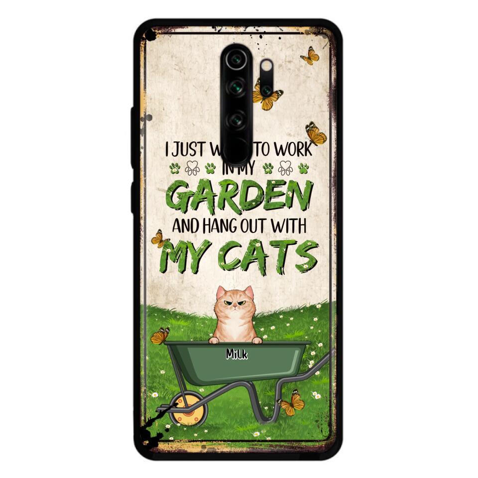 Custom Personalized Cat Phone Case For Xiaomi/ Oppo/ Huawei - Gift Idea For Cat Lover - Up to 6 Cats - I Just Want To Work In My Garden And Hang Out With My Cat