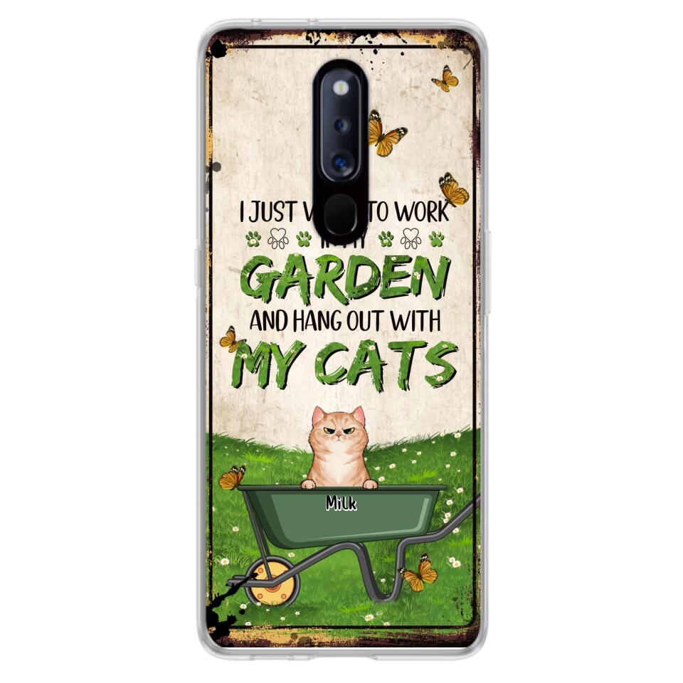Custom Personalized Cat Phone Case For Xiaomi/ Oppo/ Huawei - Gift Idea For Cat Lover - Up to 6 Cats - I Just Want To Work In My Garden And Hang Out With My Cat