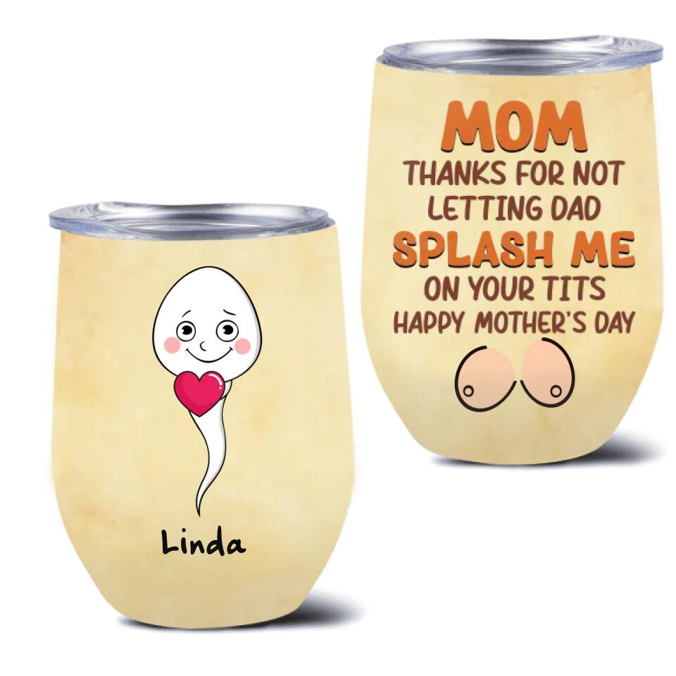 Personalized Sperms Wine Tumbler - Gift Idea From Kids - Up to 6 Sperms