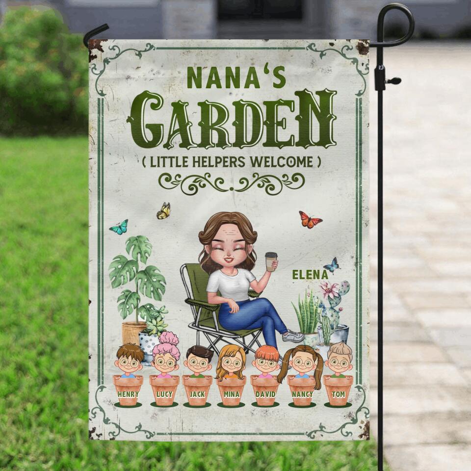 Personalized Grandma's Garden Flag - Gift Idea For Grandma/Mother's Day Gift - Up to 7 Kids - Life Is Better With My Kids In The Garden