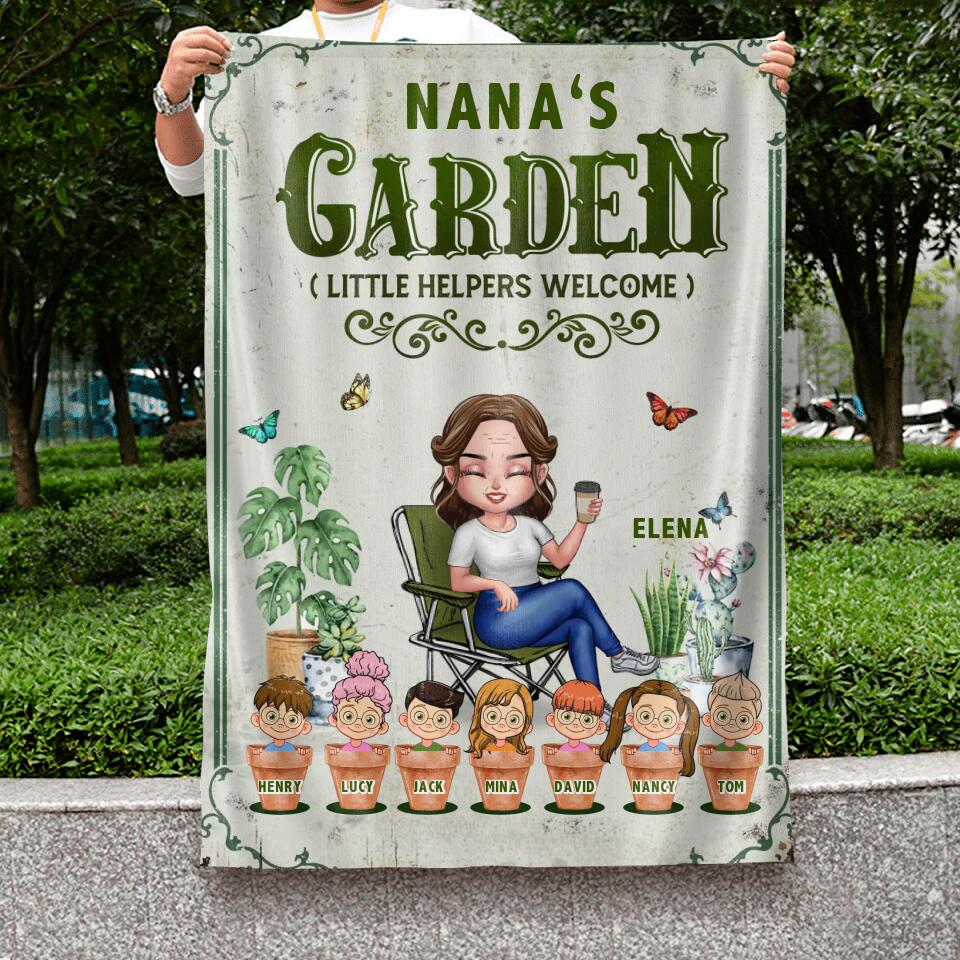Personalized Grandma's Garden Flag - Gift Idea For Grandma/Mother's Day Gift - Up to 7 Kids - Life Is Better With My Kids In The Garden