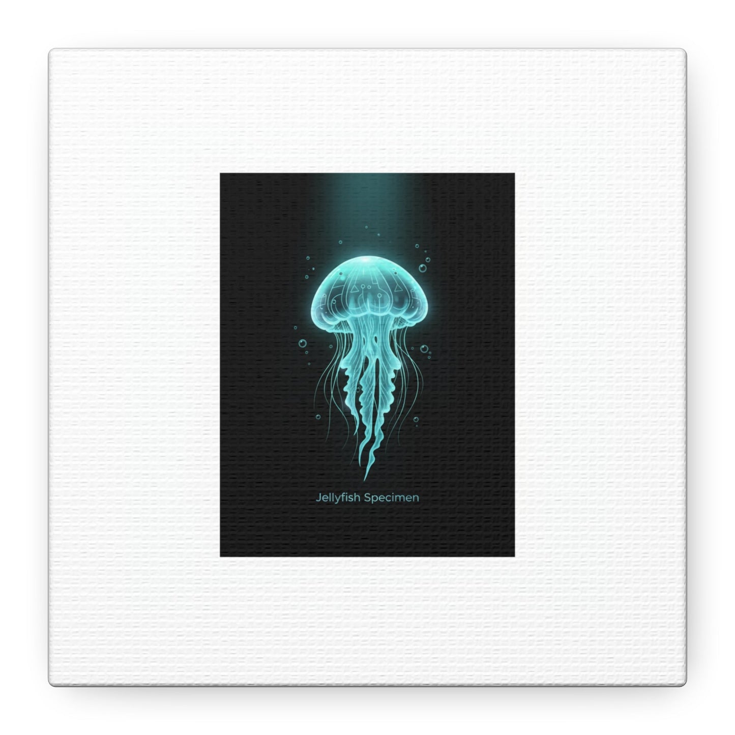 Bioluminescent Jellyfish Art Canvas | Deep Sea Aesthetic, Neon Glow