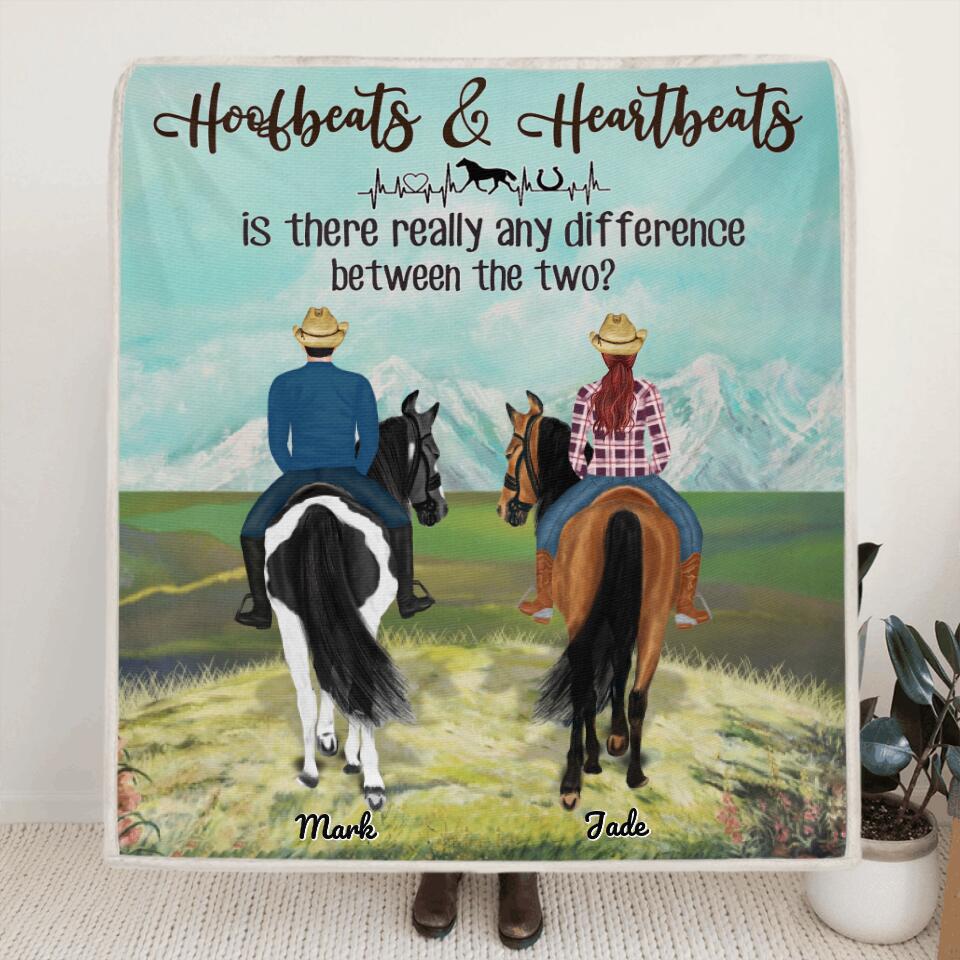 Personalized Riding Horse Fleece Blanket - Couple Riding Horse - Riding Partner For Life - 5NE2CH