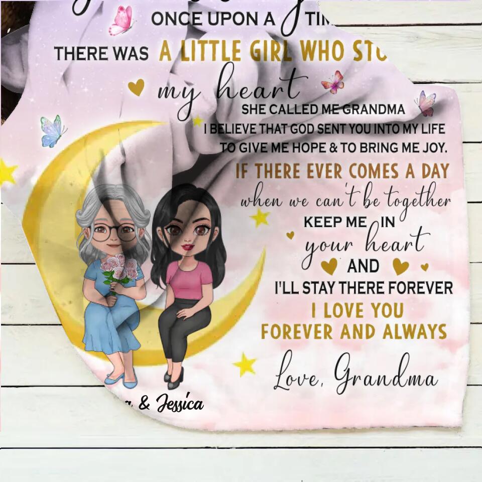 Personalized To My Granddaughter Quilt/Fleece Throw Blanket - Best Gift Idea For Granddaughter - There Was A Girl Who Stole My Heart