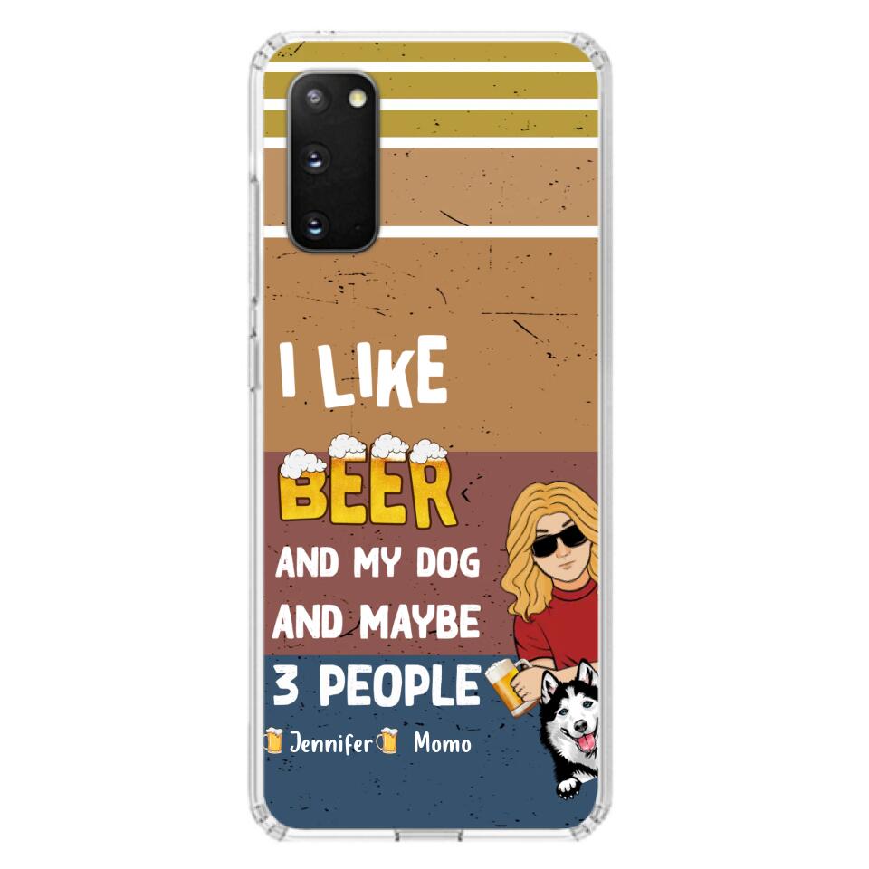 Custom Personalized Dog Phone Case - Upto 4 Dogs - Mother's Day/Father's Day Gift Idea For Dog Lovers - I Like Beer And My Dog And Maybe 3 People - Case for iPhone/Samsung