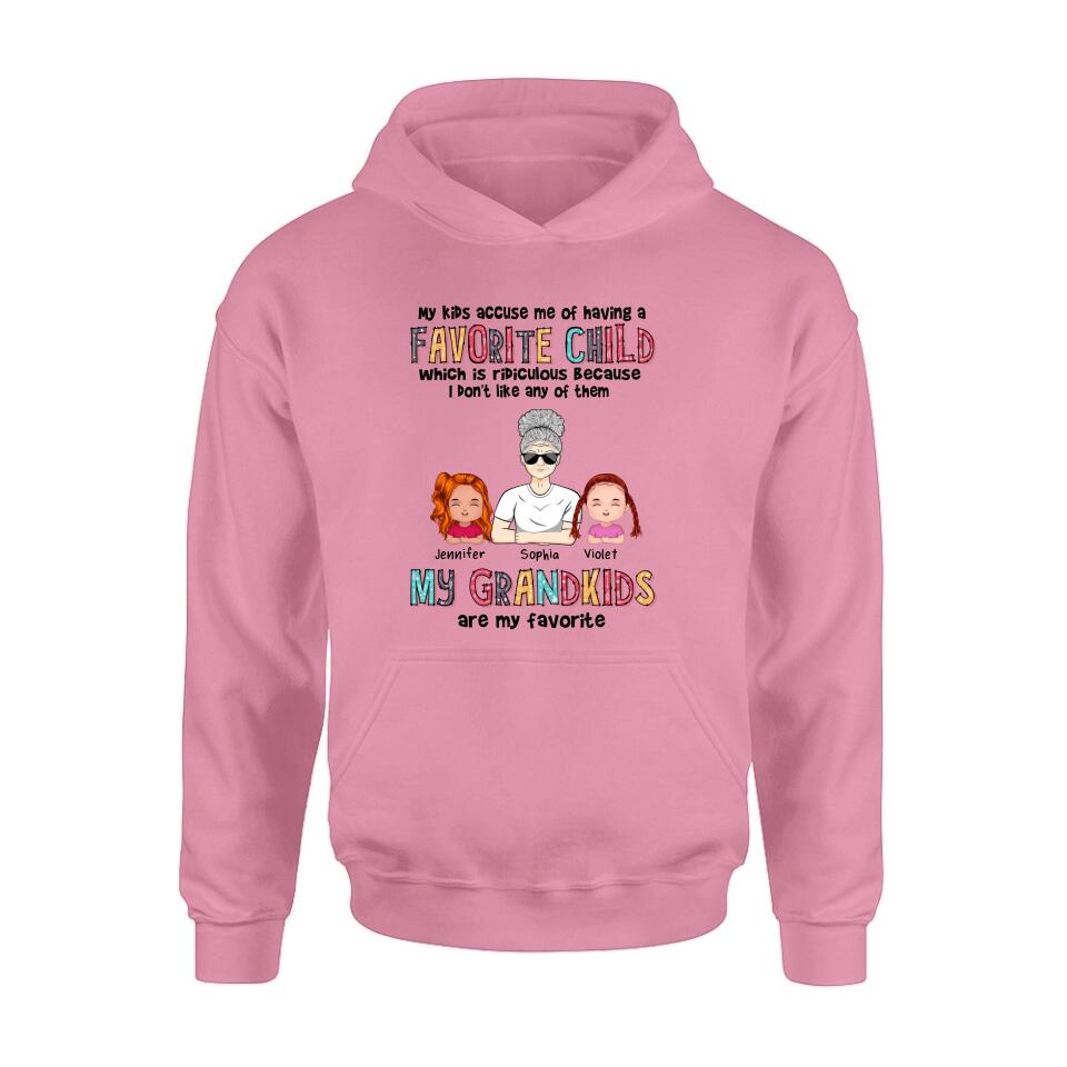 Personalized Grandma Shirt - Up to 6 Kids - Mother's Day Gift Idea For Grandma - My Kids Accuse My Of Having A Favorite Child Which Is Ridiculous