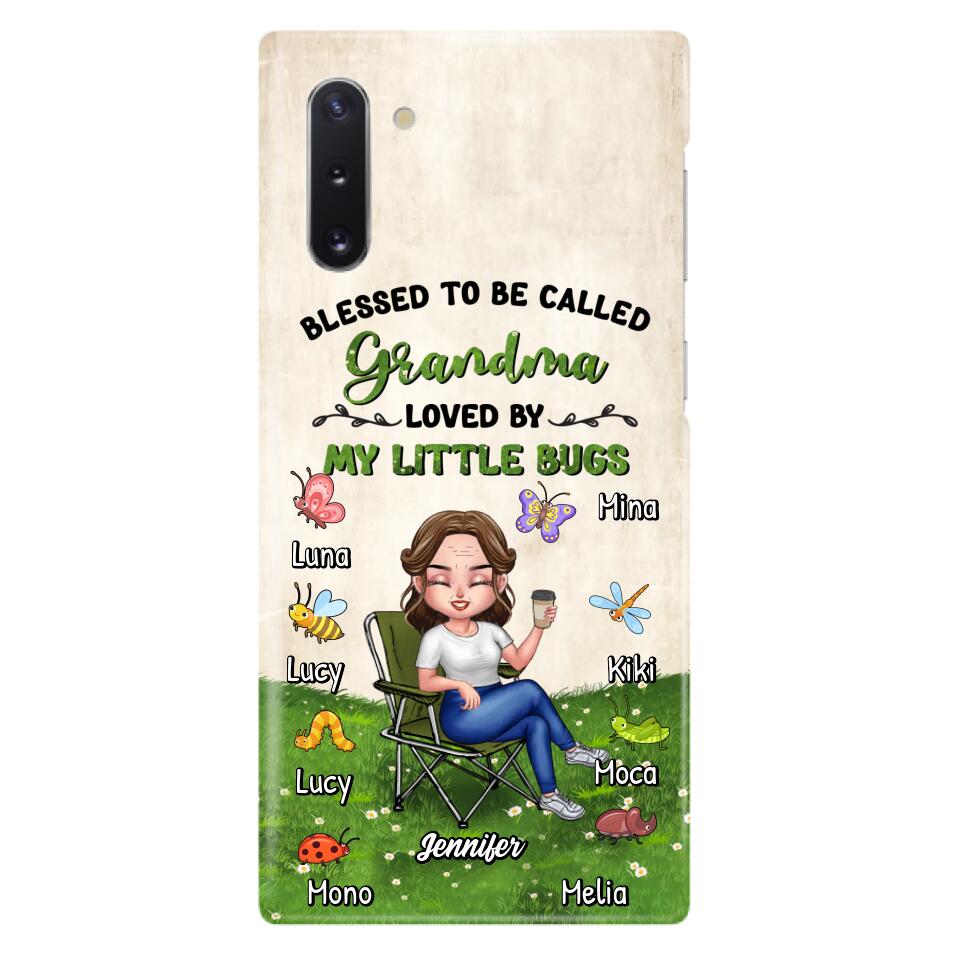 Custom Personalized Grandma Phone Case - Upto 8 Bugs - Gift Idea For Mother's Day/Garden Lovers - Blessed To Be Called Grandma Loved By My Little Bugs - Case For iPhone & Samsung