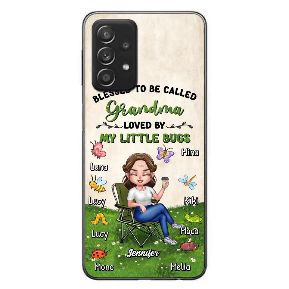 Custom Personalized Grandma Phone Case - Upto 8 Bugs - Gift Idea For Mother's Day/Garden Lovers - Blessed To Be Called Grandma Loved By My Little Bugs - Case For iPhone & Samsung