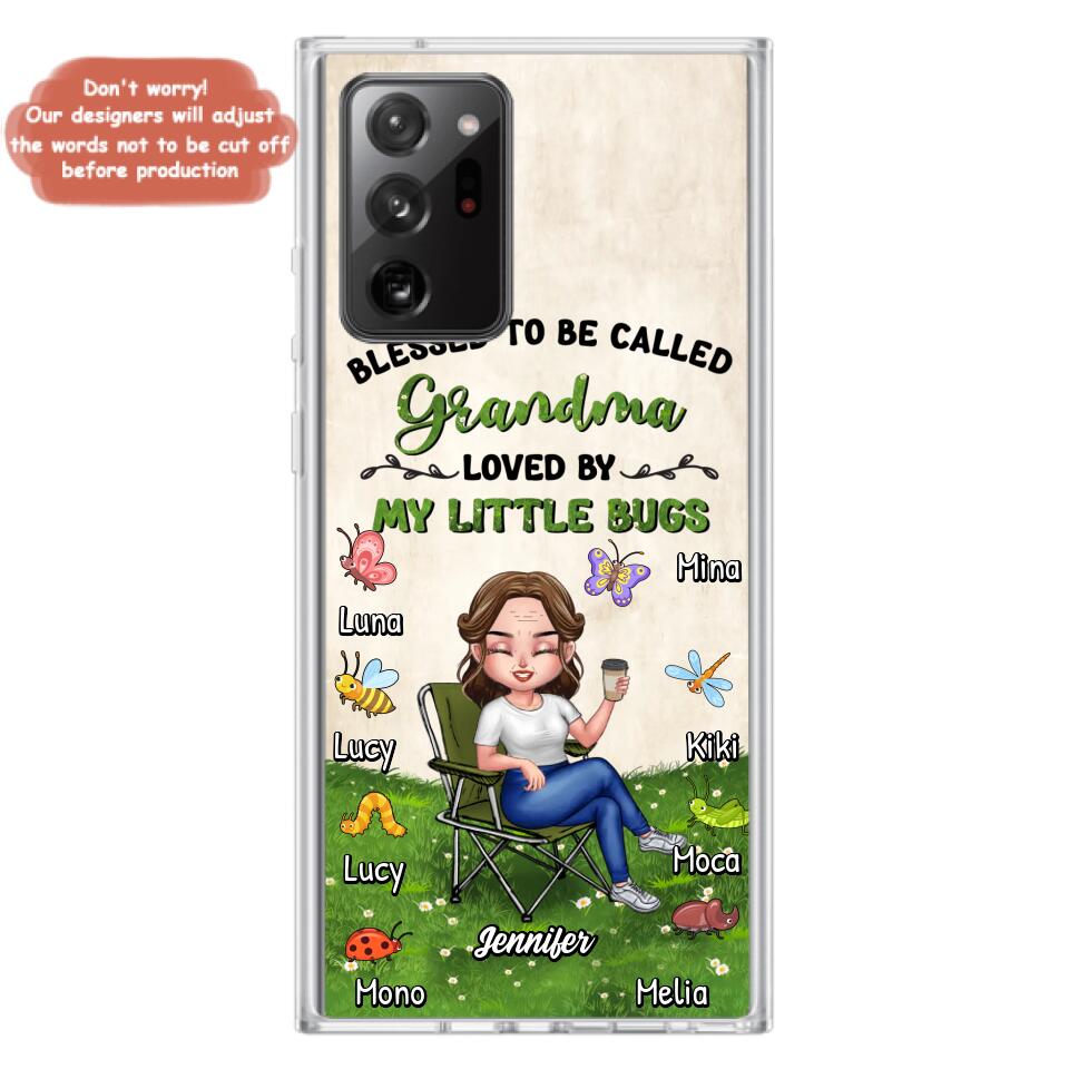 Custom Personalized Grandma Phone Case - Upto 8 Bugs - Gift Idea For Mother's Day/Garden Lovers - Blessed To Be Called Grandma Loved By My Little Bugs - Case For iPhone & Samsung