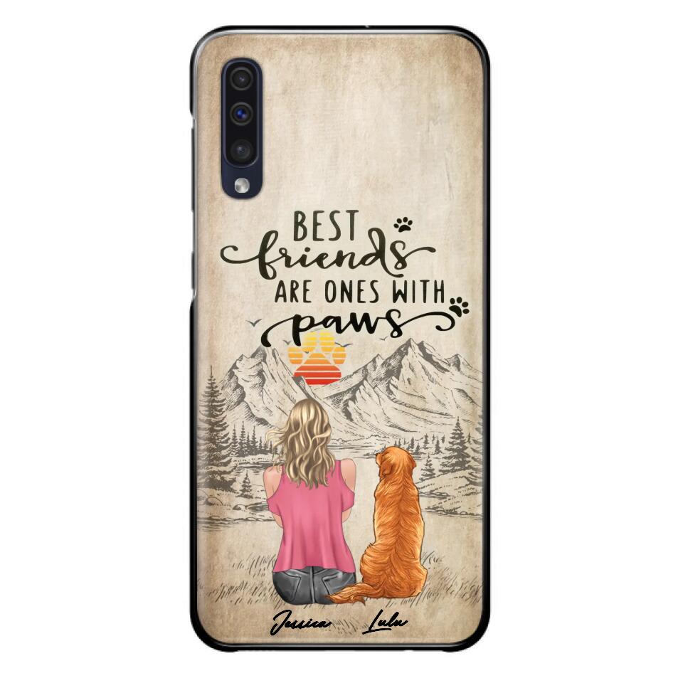 Custom Personalized Dog Mom Phone Case - Upto 5 Dogs - Gift Idea For Mother's Day/Dog Lovers - Best Friends Are Ones With Paws - Case For iPhone And Samsung