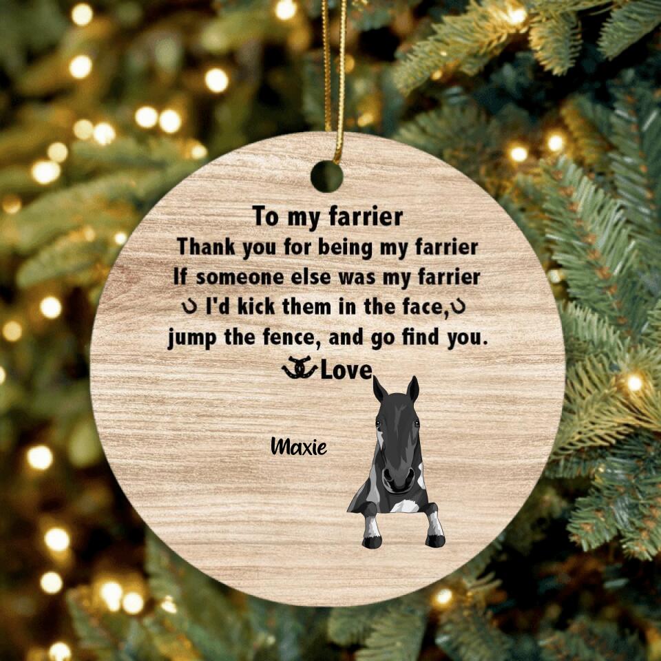 Personalized To My Farrier From Horses Ornament - Up to 4 Horses - Best Gift For Horses Lover - Thank You For Being My Farrier