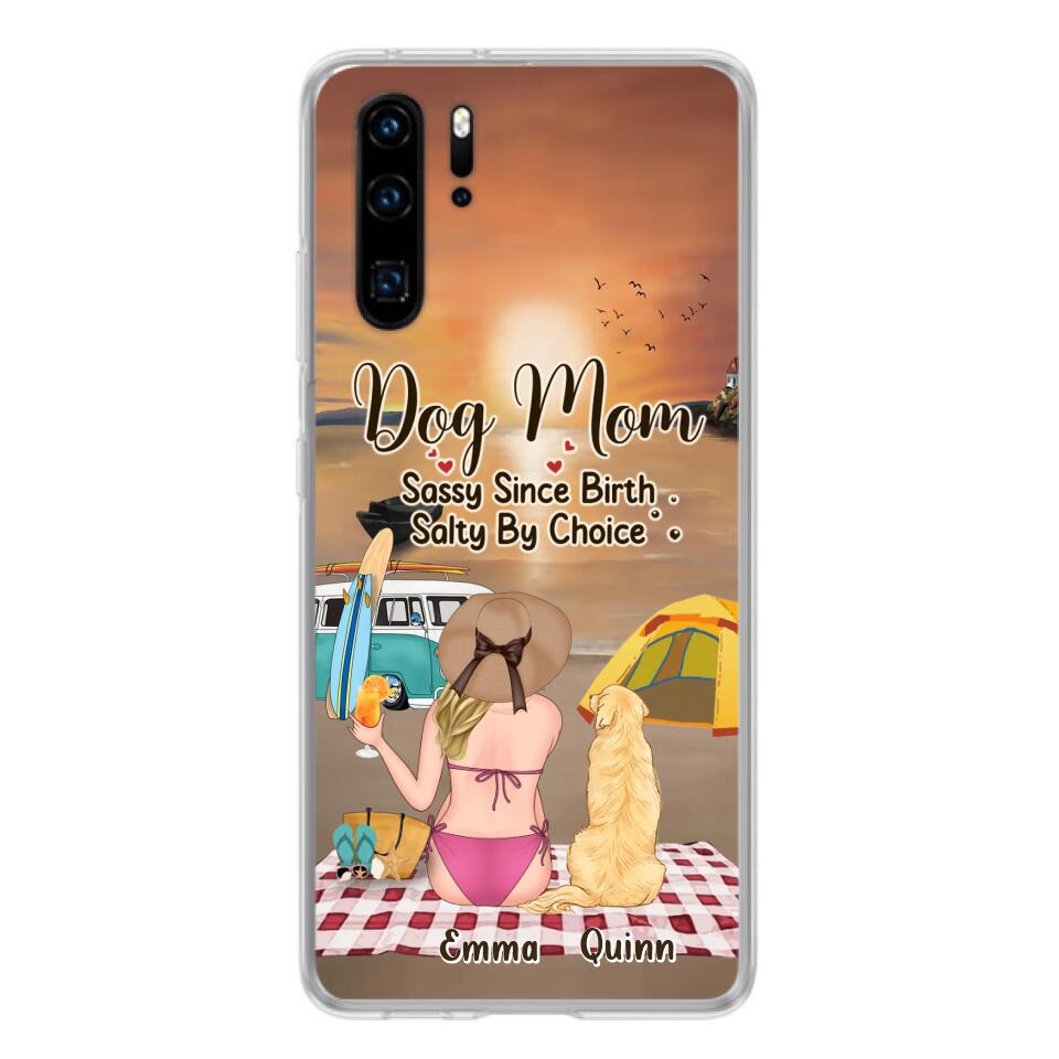 Personalized Dog Mom Phone Case - Up to 4 Dogs - Mother's Day Gift Idea for Dog Lovers - Dog Mom Sassy Since Birth Salty By Choice - Case for Xiaomi/Huawei/Oppo