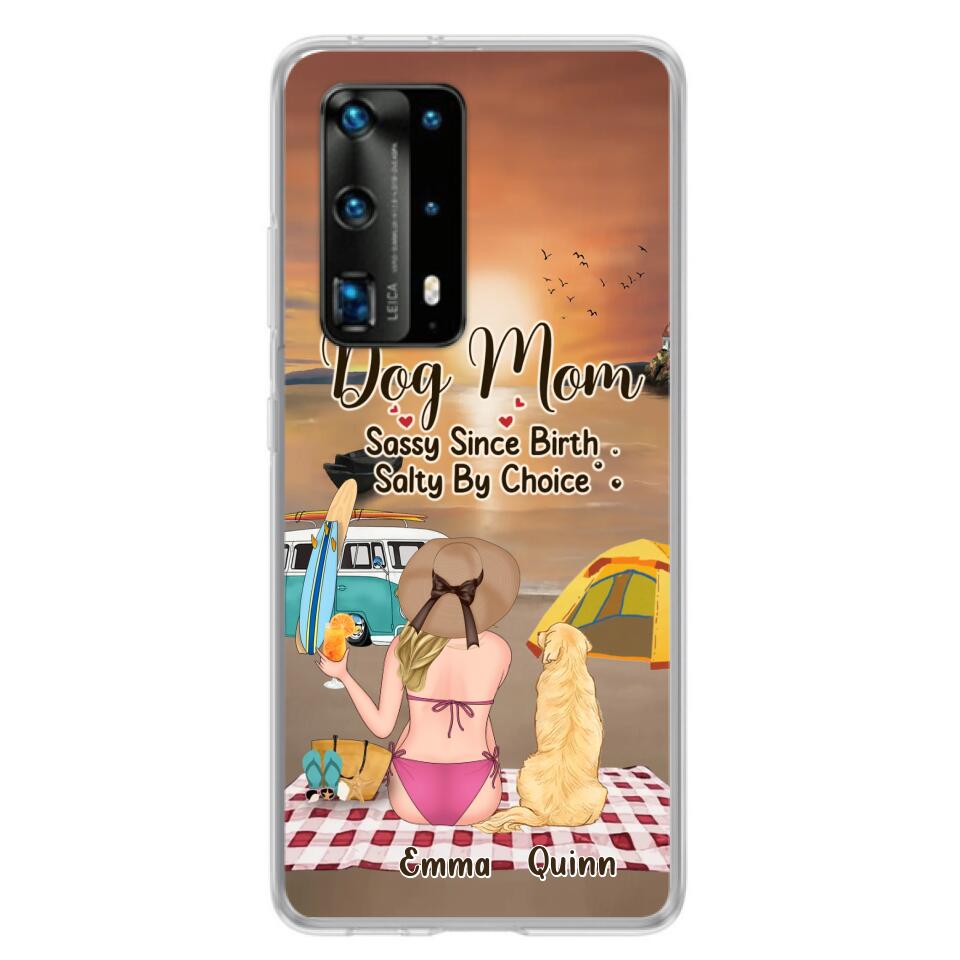 Personalized Dog Mom Phone Case - Up to 4 Dogs - Mother's Day Gift Idea for Dog Lovers - Dog Mom Sassy Since Birth Salty By Choice - Case for Xiaomi/Huawei/Oppo