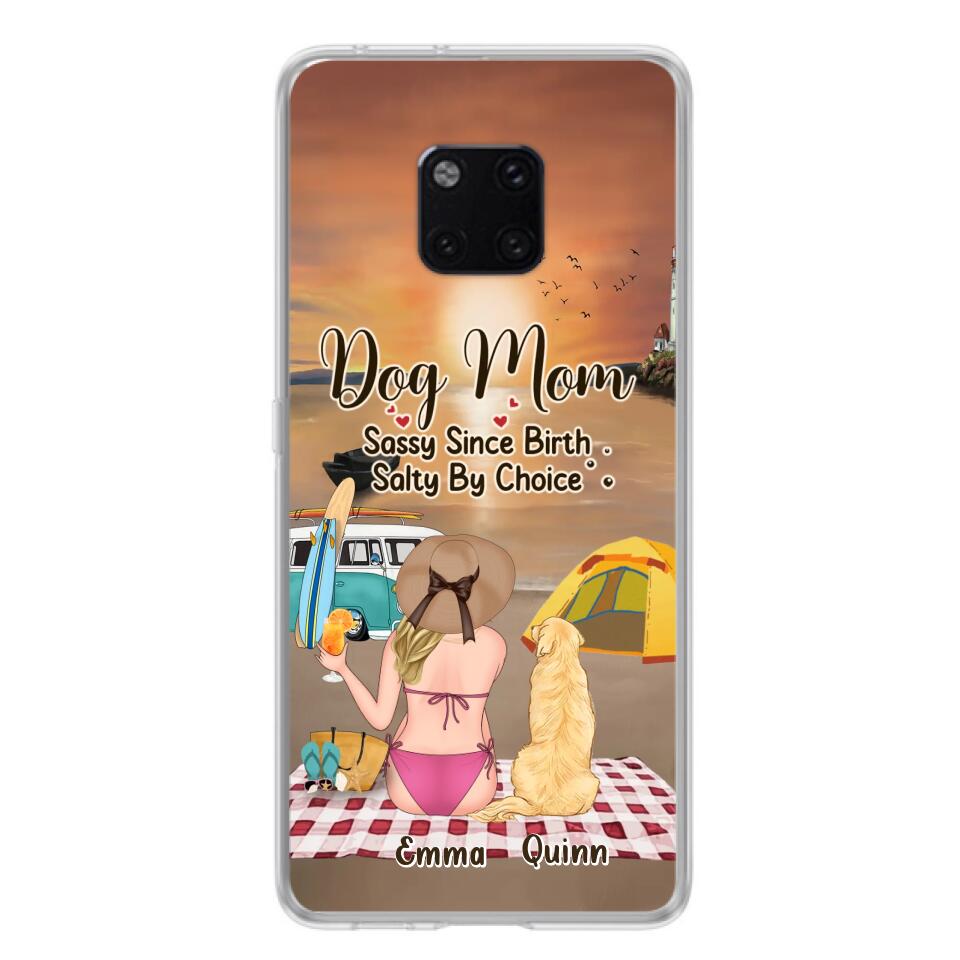 Personalized Dog Mom Phone Case - Up to 4 Dogs - Mother's Day Gift Idea for Dog Lovers - Dog Mom Sassy Since Birth Salty By Choice - Case for Xiaomi/Huawei/Oppo