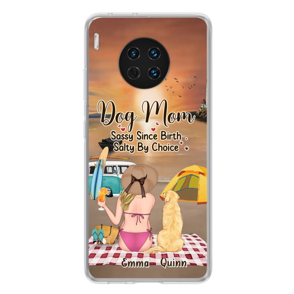 Personalized Dog Mom Phone Case - Up to 4 Dogs - Mother's Day Gift Idea for Dog Lovers - Dog Mom Sassy Since Birth Salty By Choice - Case for Xiaomi/Huawei/Oppo