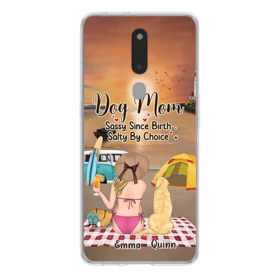 Personalized Dog Mom Phone Case - Up to 4 Dogs - Mother's Day Gift Idea for Dog Lovers - Dog Mom Sassy Since Birth Salty By Choice - Case for Xiaomi/Huawei/Oppo