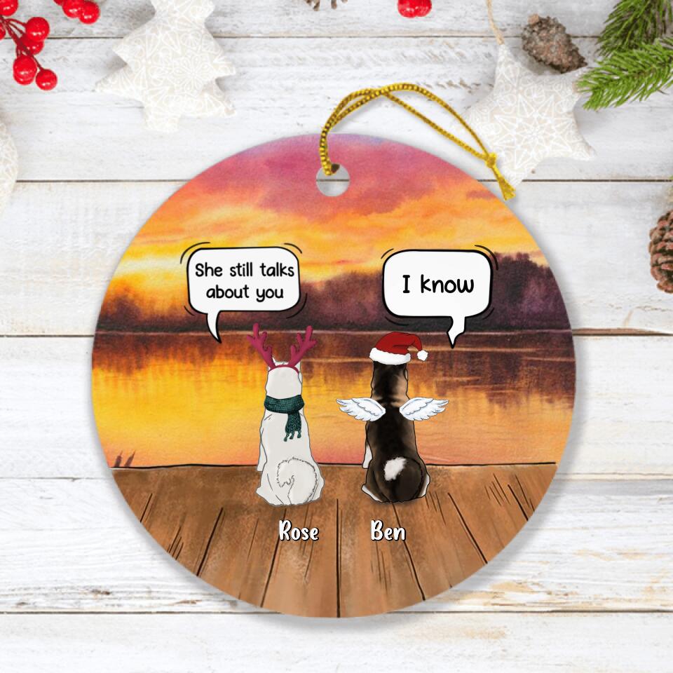 Personalized Xmas Pet Memorial Ornament - Up to 5 Dogs/Cats - Christmas Memorial Gift For Dog/Cat Lover