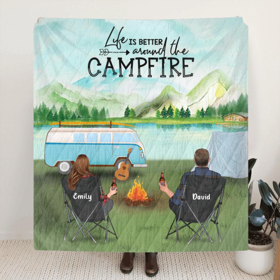 Personalized Camping Blanket - Gift for the whole family, camping lover - Life Is Better Around The Campfire