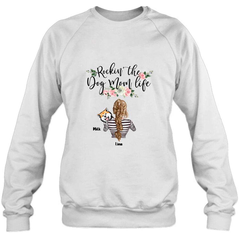 Personalized Dog Mom Shirt - Up to 4 Dogs - Mother's Day Gift idea For Dog Lovers - Rockin' The Dog Mom Life