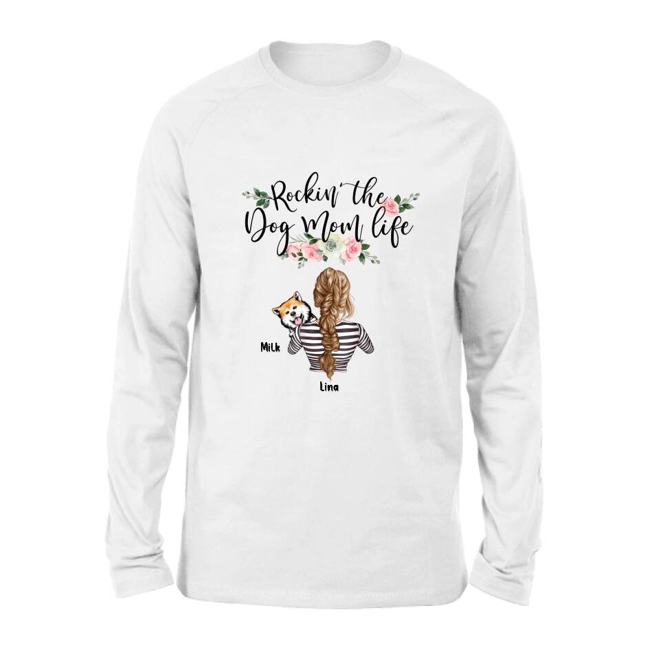 Personalized Dog Mom Shirt - Up to 4 Dogs - Mother's Day Gift idea For Dog Lovers - Rockin' The Dog Mom Life