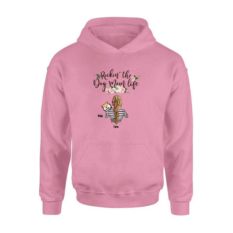 Personalized Dog Mom Shirt - Up to 4 Dogs - Mother's Day Gift idea For Dog Lovers - Rockin' The Dog Mom Life