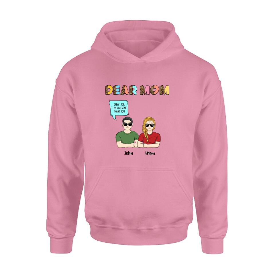 Personalized Dear Mom T-Shirt/Long Sleeve/Sweatshirt/Hoodie - Up to 5 People - Gift Idea For Mother's Day