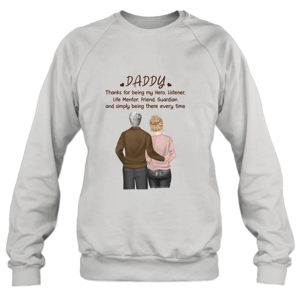 Personalized Daddy Shirt - Gift Idea For Family - Thanks For Being My Hero