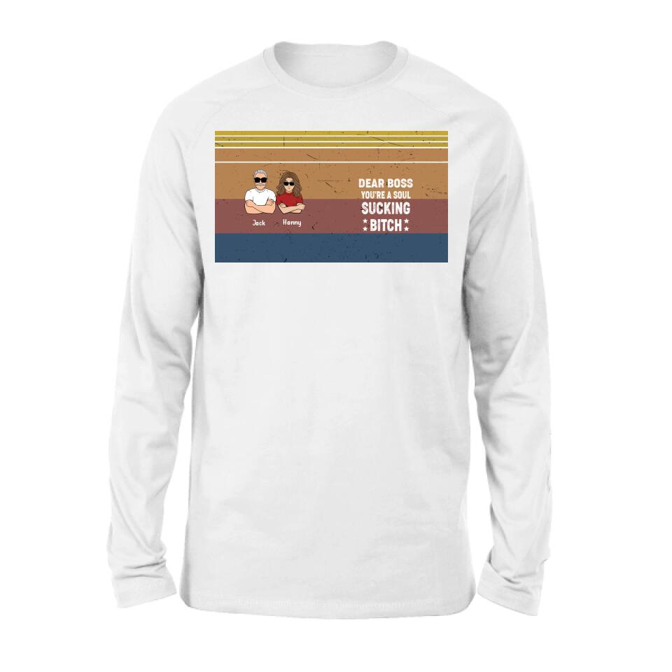 Personalized Dear Boss T-Shirt/Long Sleeve/Hoodie/Sweatshirt - Best Gift Idea For Friends - Dear Boss Thanks For Being My Boss