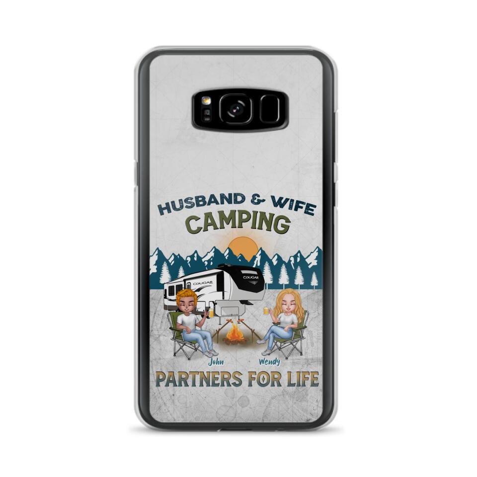 Custom Personalized Camping Friends/ Couple Phone Case For iPhone And Samsung - Upto 7 People - Gift Idea For Friends/ Camping Lover - Husband & Wife Camping Partners For Life