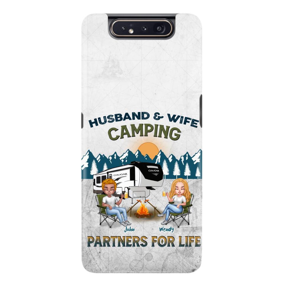 Custom Personalized Camping Friends/ Couple Phone Case For iPhone And Samsung - Upto 7 People - Gift Idea For Friends/ Camping Lover - Husband & Wife Camping Partners For Life