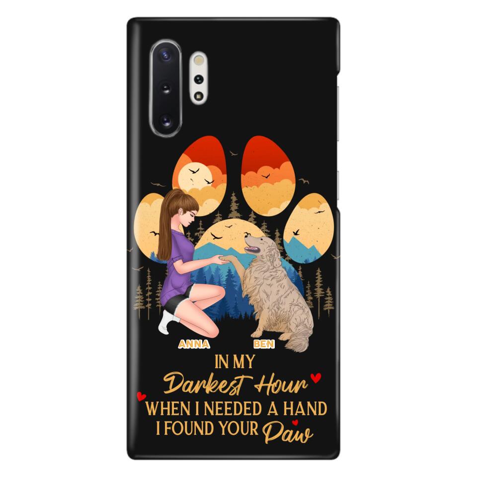 Custom Personalized Dog Mom Phone Case - Gift For Dog Mom/ Dog Lover/ Mother's Day Gift - In My Darkest Hour When I Needed A Hand I Found Your Paw - Case For iPhone And Samsung