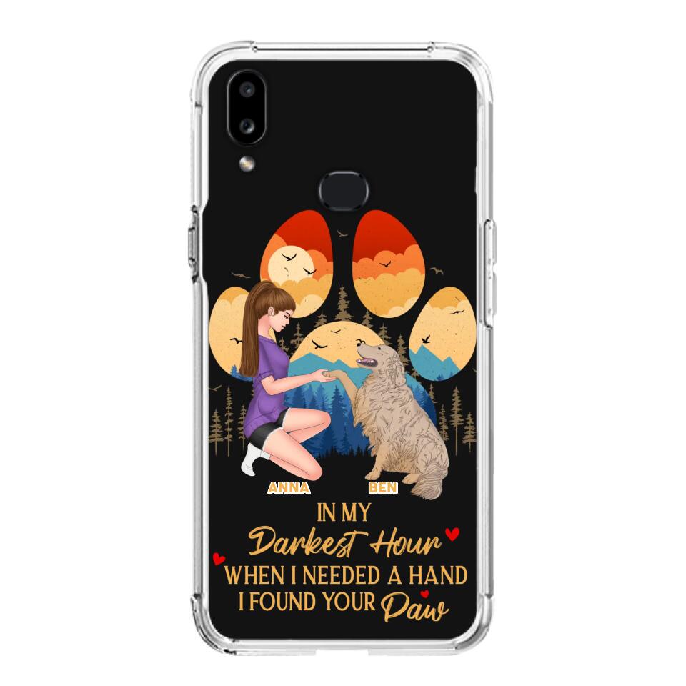 Custom Personalized Dog Mom Phone Case - Gift For Dog Mom/ Dog Lover/ Mother's Day Gift - In My Darkest Hour When I Needed A Hand I Found Your Paw - Case For iPhone And Samsung