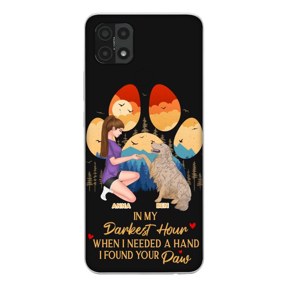 Custom Personalized Dog Mom Phone Case - Gift For Dog Mom/ Dog Lover/ Mother's Day Gift - In My Darkest Hour When I Needed A Hand I Found Your Paw - Case For Xiaomi/ Oppo/ Huawei