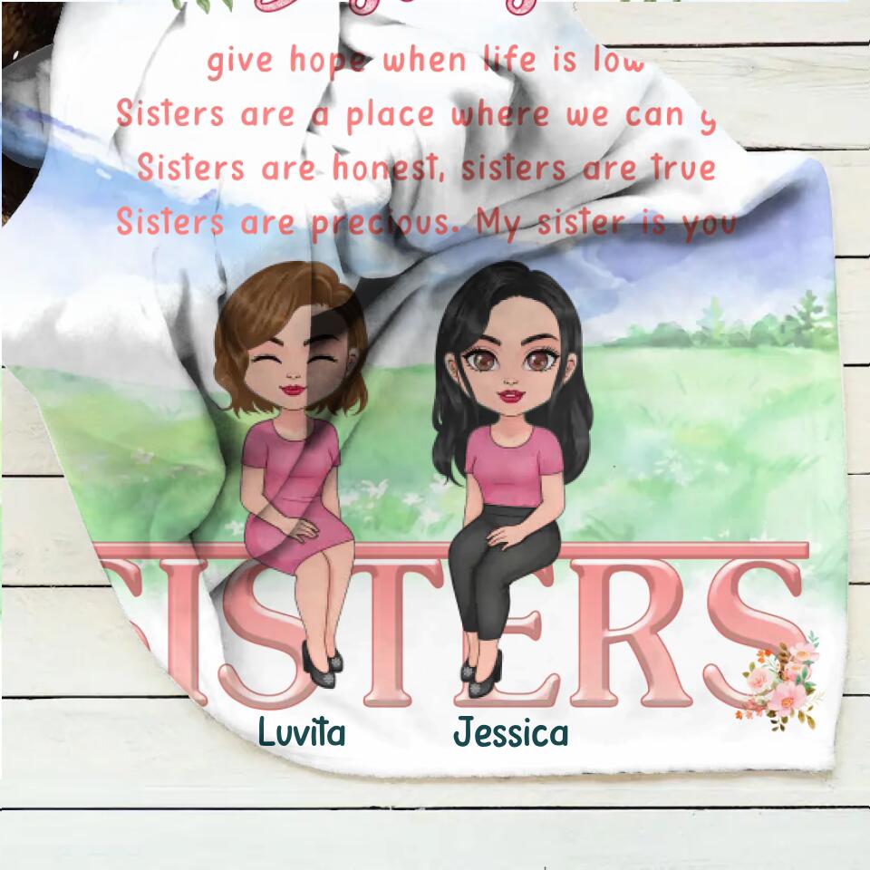Personalized Sisters Father's Day - Gift Idea For Sister/Sibling - Up to 4 Sisters - Sisters Give Hope When Life Is Low