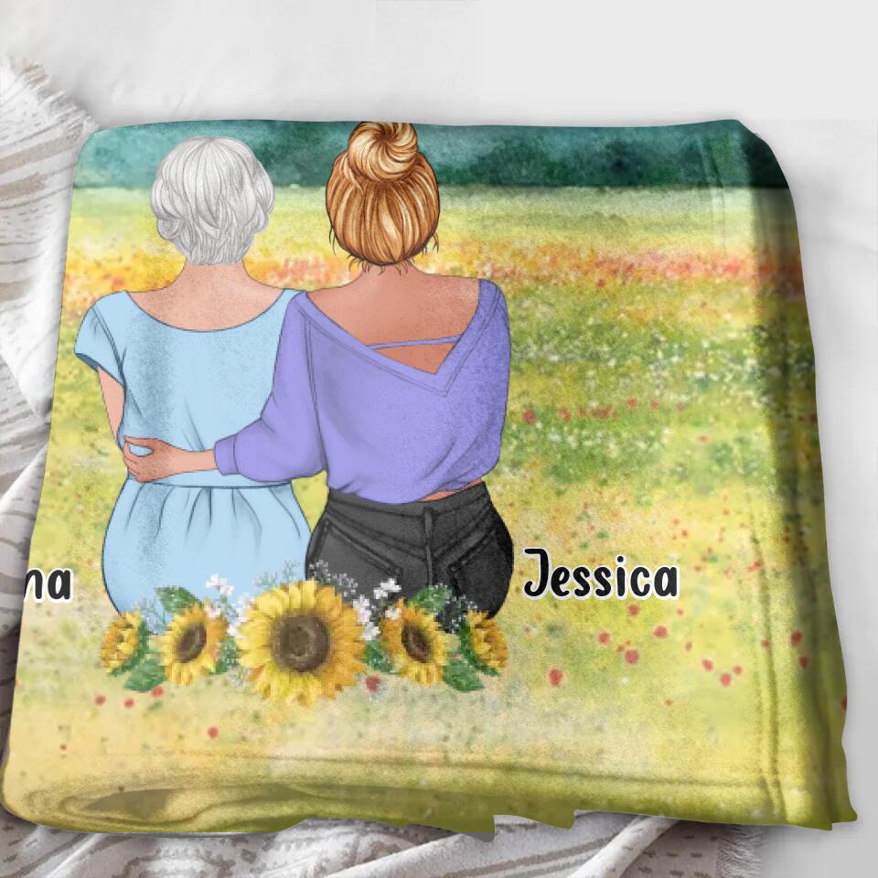 Personalized Mom & Daughter Quilt/Fleece Throw Blanket/Pillow Cover - Mother's Day Gift Idea From Daughter - Dear Mom Great Job I'm Awesome