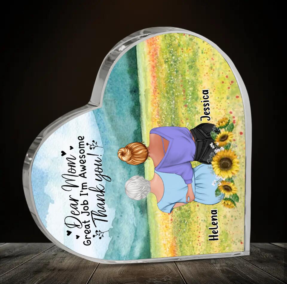 Personalized Mom & Daughter Acrylic Plaque - Mother's Day Gift Idea From Daughter - Dear Mom Great Job I'm Awesome