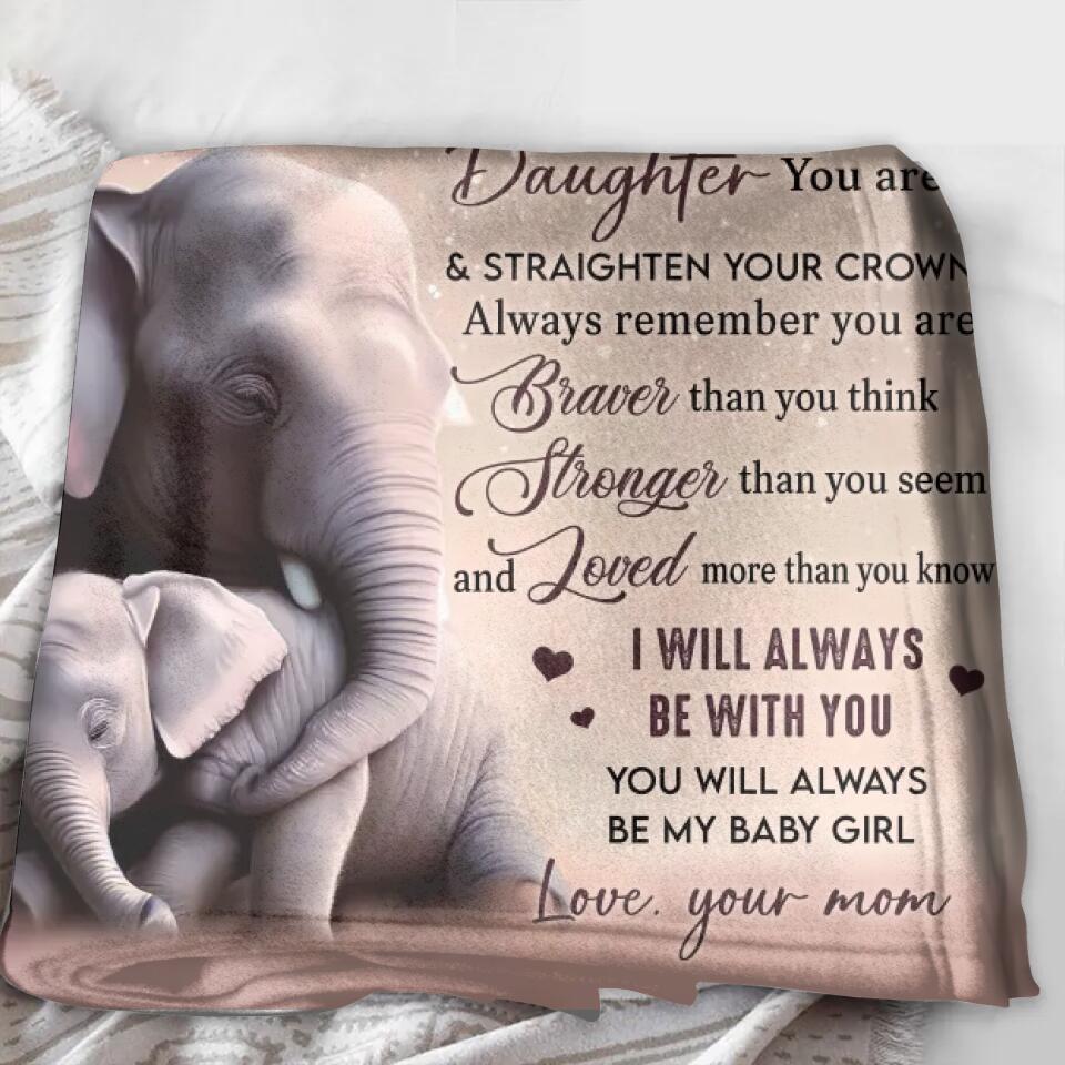 Personalized To My Daughter Quilt/Fleece Throw Blanket - Gift Idea for Daughter/Mother's Day - Never Feel That You Are Alone