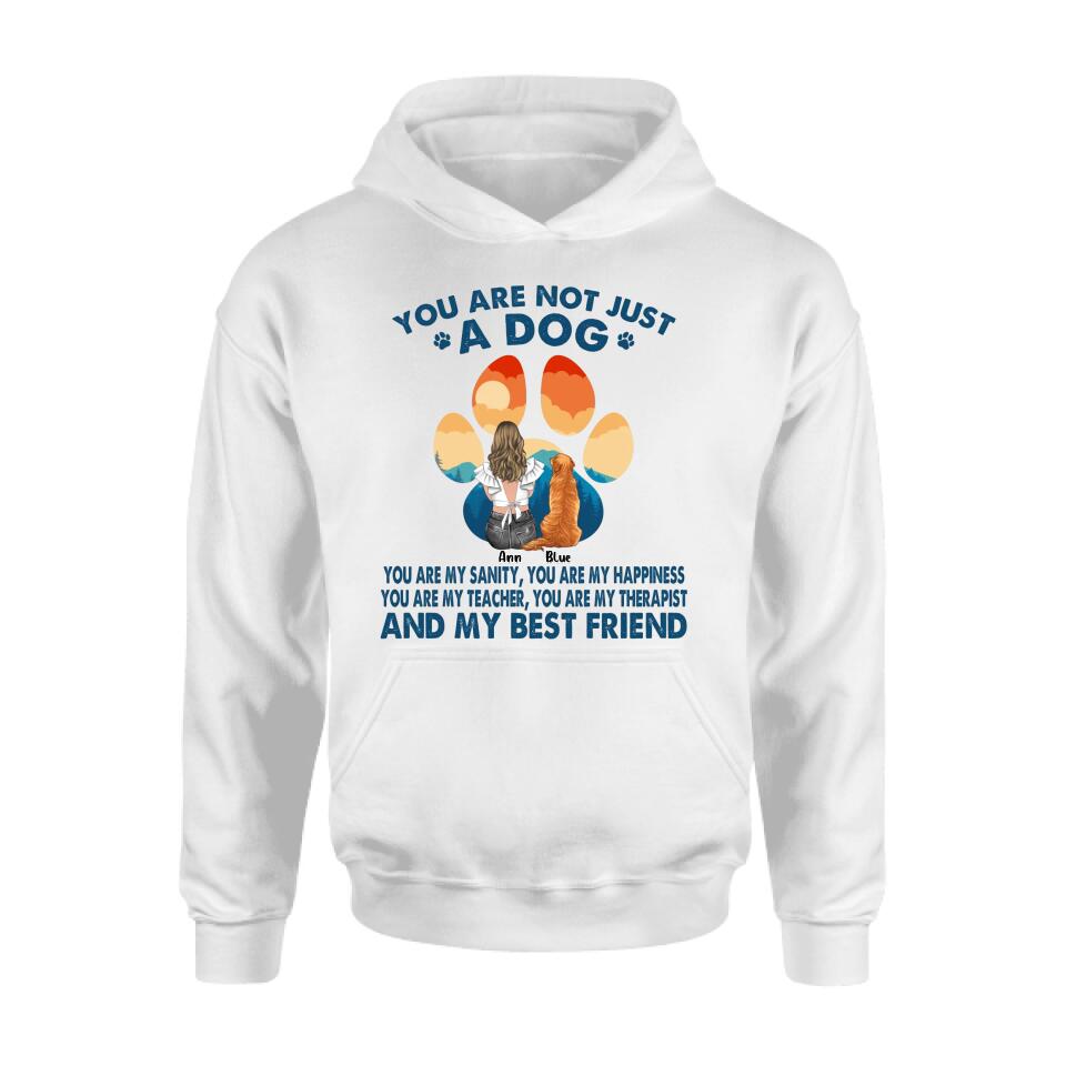 Personalized Dog Mom T-Shirt/Long sleeve/Sweatshirt/Hoodie - Gift Idea For Dog Lover/Mother's Day - Up to 4 Dogs - You Are Not Just A Dog