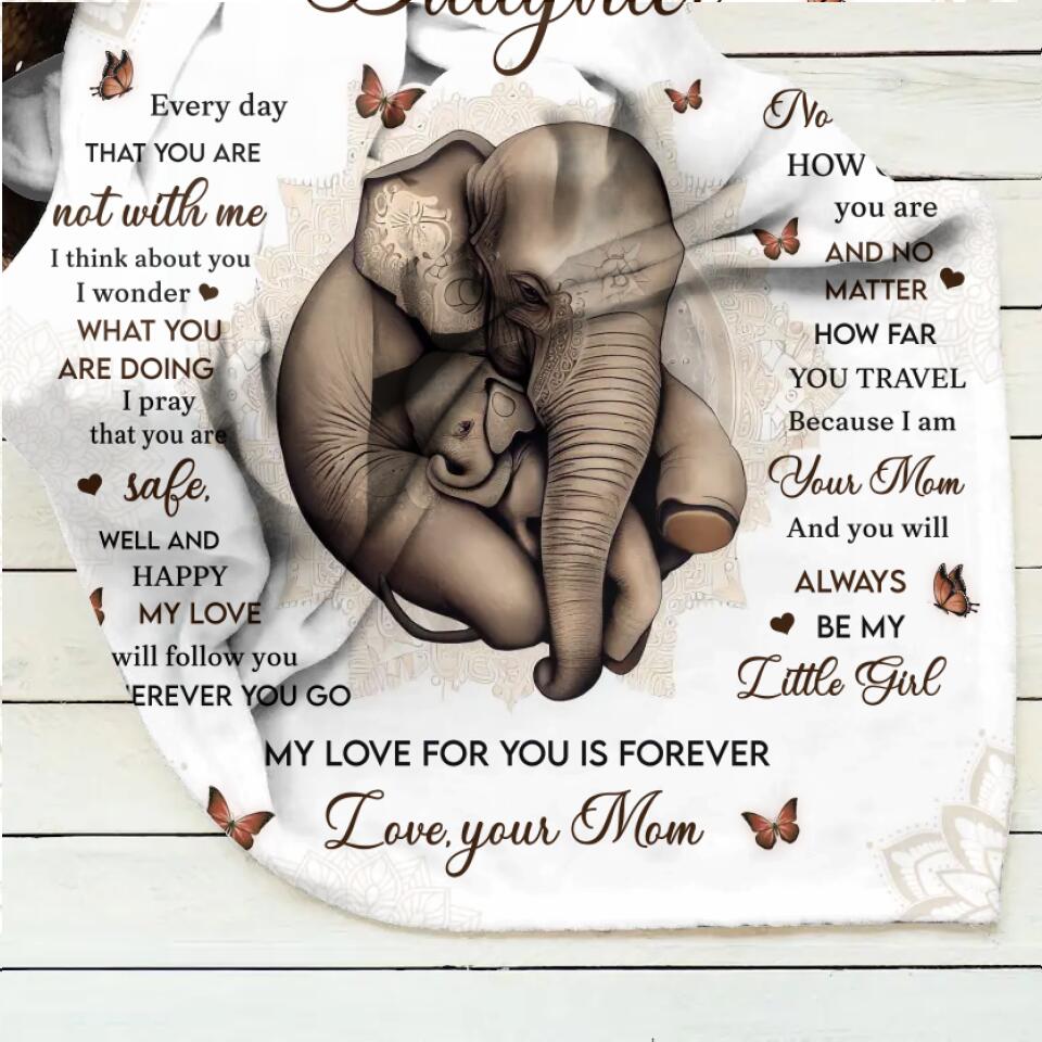 Personalized To My Daughter Fleece Throw Blanket/Quilt - Gift Idea for Daughter/Mother's Day - Every Day That You Are Not With Me I Think About You